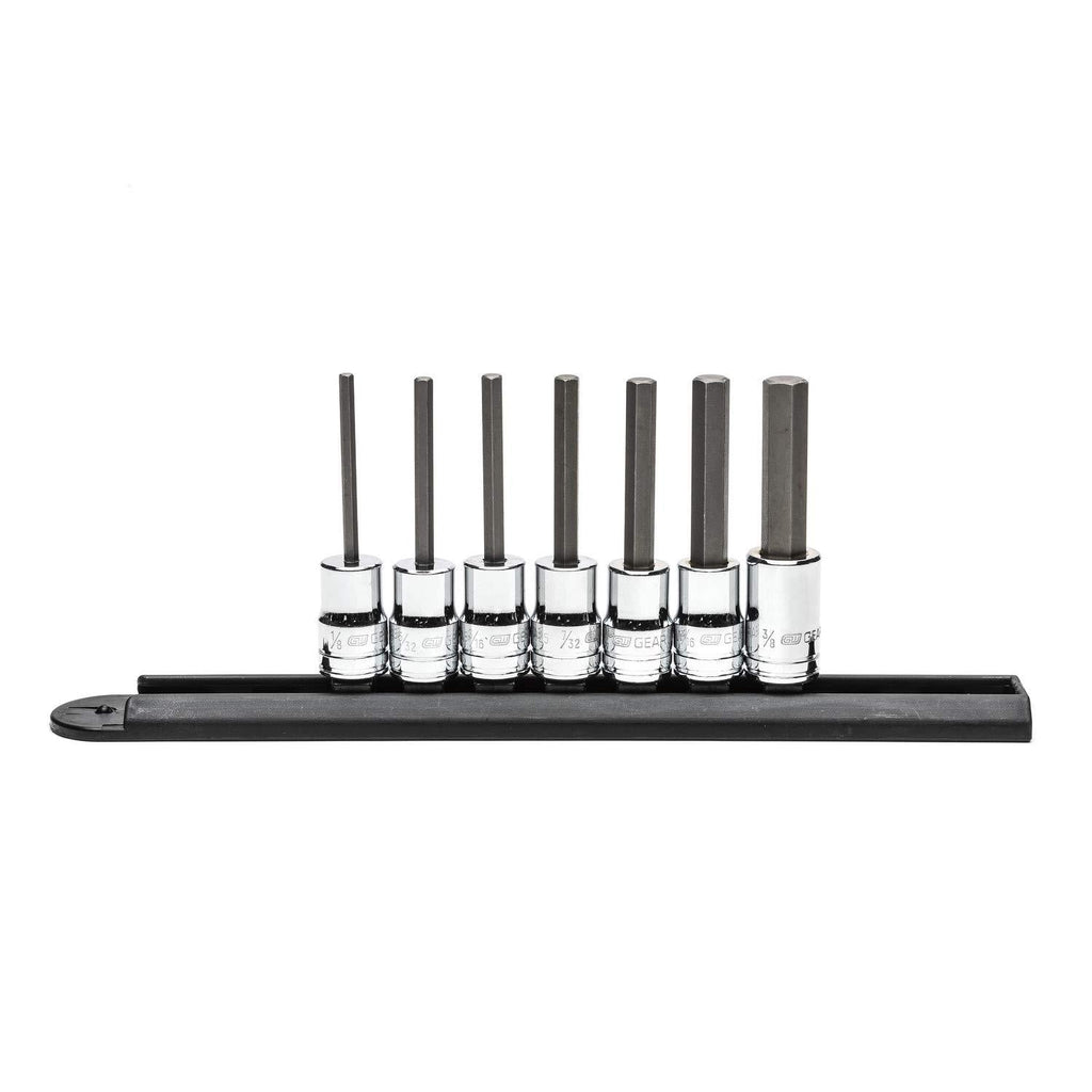  [AUSTRALIA] - GEARWRENCH 7 Pc. 3/8" Drive Mid Length Hex Bit SAE Socket Set - 82529