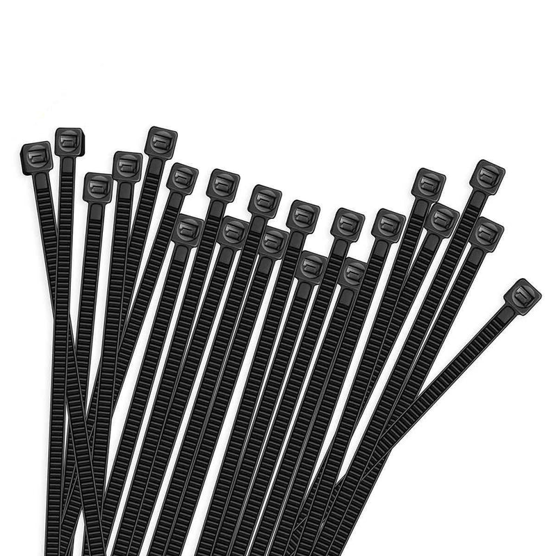  [AUSTRALIA] - HMROPE 100pcs Cable Zip Ties Heavy Duty 8 Inch, Premium Plastic Wire Ties with 50 Pounds Tensile Strength, Self-Locking Black Nylon Tie Wraps for Indoor and Outdoor