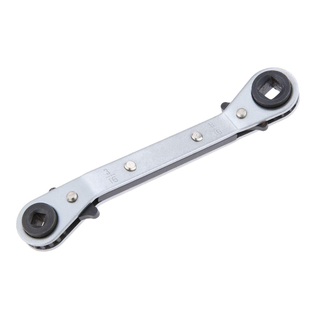  [AUSTRALIA] - gohantee Refrigeration Ratchet Wrench 4 Different Sizes - 1/4 x 3/16 Square x 3/8 x 5/16 Square Air Conditioning Ratcheting Service Wrench