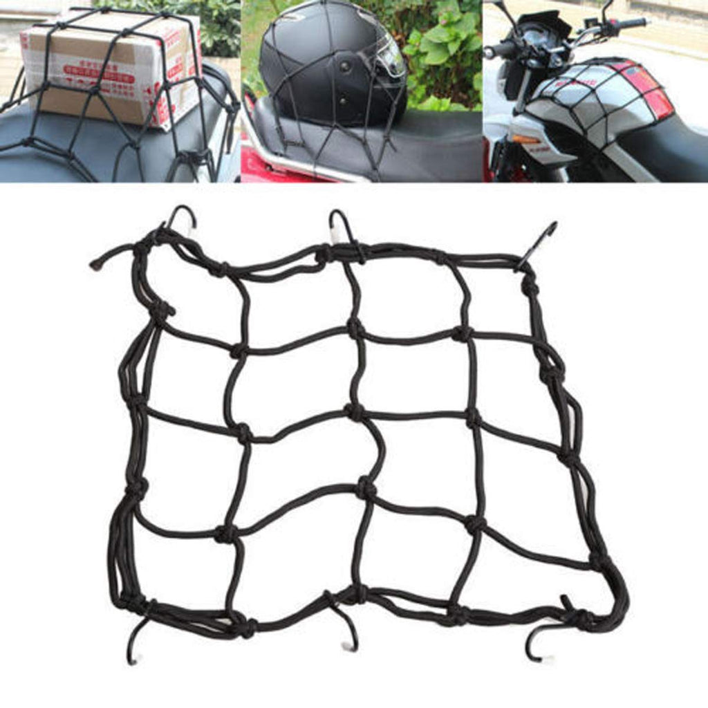  [AUSTRALIA] - SUNTRADE Adjustable Bungee Cord Cargo Net Motorcycle Helmet Mesh Storage Tie Down Black