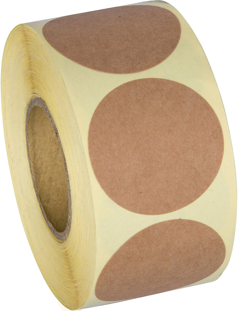 Camp Galaxy 1.5” Natural Brown Kraft Stickers (500 Per Roll) - Round Blank Stickers for Store Owners, Crafts, Organizing, Jar and Canning Labels, Price Tags, Clearance Sales - LeoForward Australia