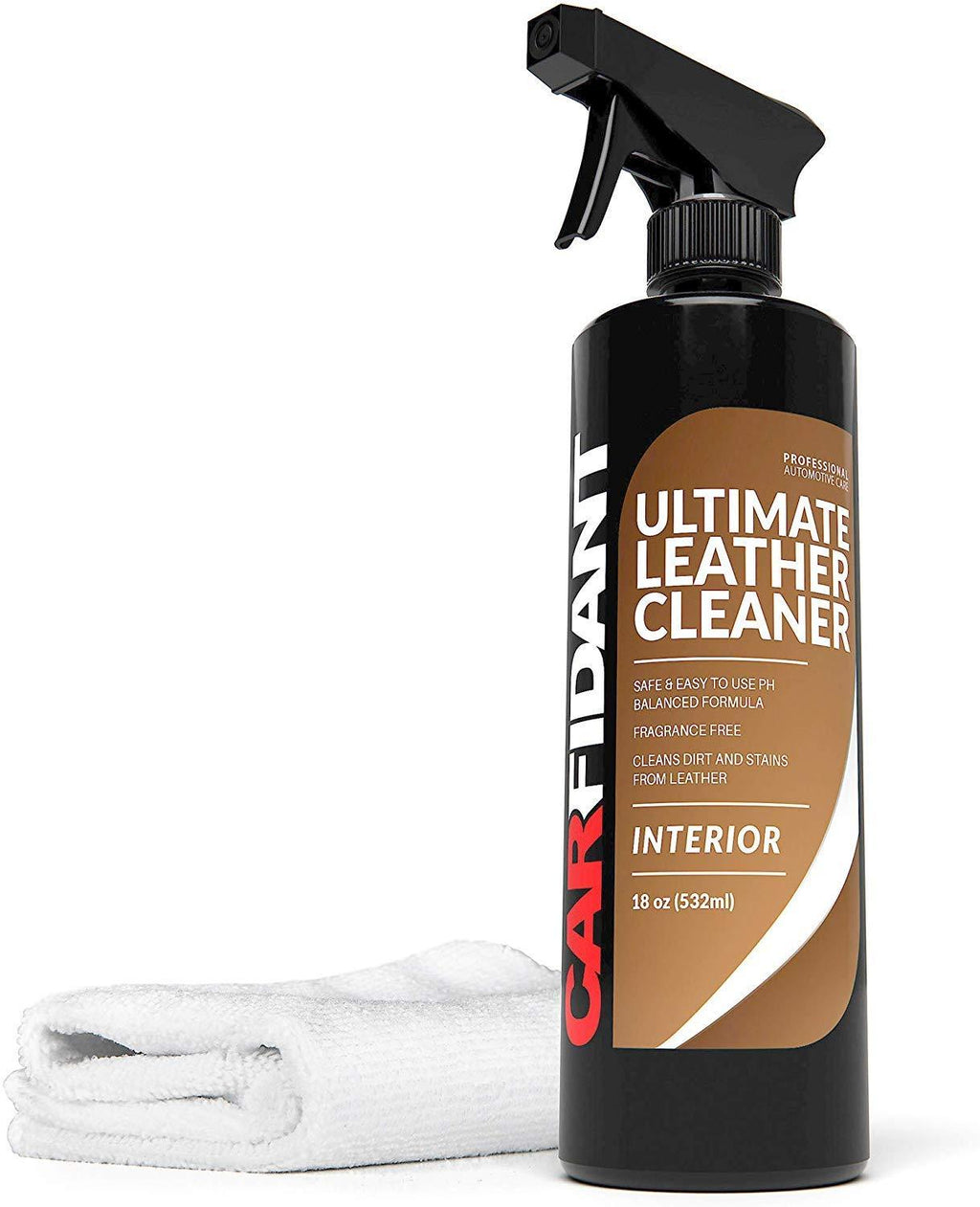  [AUSTRALIA] - Carfidant Ultimate Leather Cleaner - Full Leather & Vinyl Cleaning Kit with Microfiber Towel for Leather & Vinyl Seats, Automotive Interiors, Car Dashboards, Sofas & Purses! - 18oz Kit