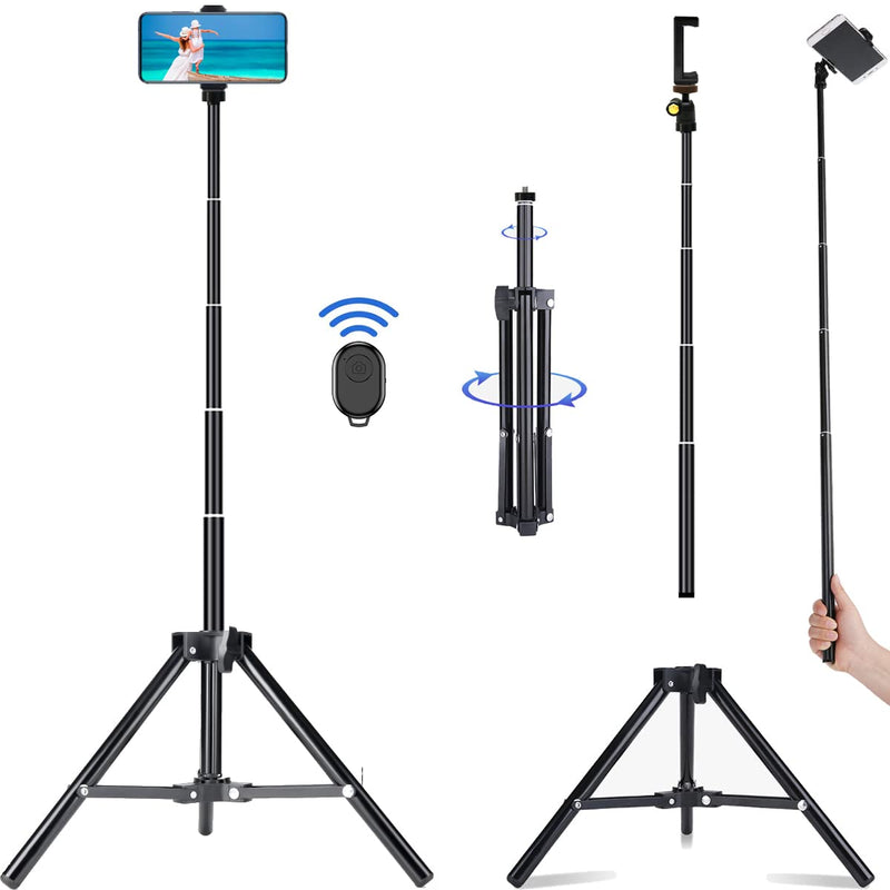  [AUSTRALIA] - Selfie Stick Tripod, 62 inch Extendable Detachable Selfie Stick Tripod Stand with Remote for iPhone 14 13 12 Pro MAX Samsung Galaxy S23 S22 S21 Ultra