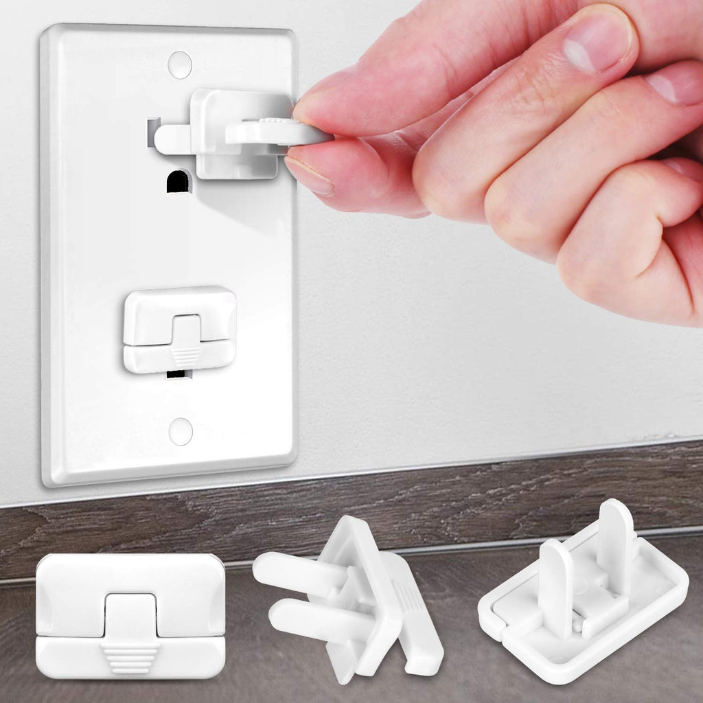  [AUSTRALIA] - Baby Proofing Outlet Covers with Hidden Pull Handle (40 Pack) Keep Your Kids and Pets Away from Power Hazard Difficult for Children to Remove Safety Durable ABS Plastic Outlet Plug Protector Cap