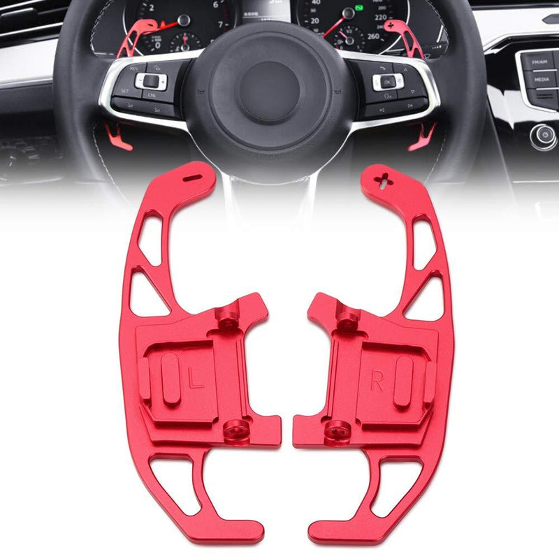  [AUSTRALIA] - Metal Car Steering Wheel Paddle Extend Shifter Replacement fit for Volkswagen VW GOLF GTI R GTD GTE MK7 7 POLO GTI Scirocco 2014-2019 red