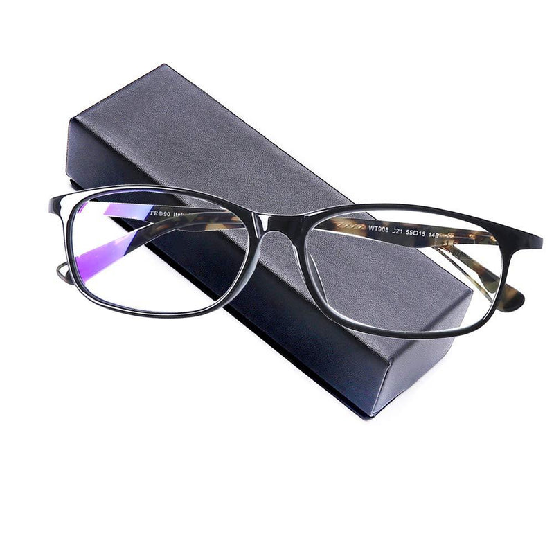 Computer Reading Glasses Blue Light Blocking Italy Design TR90 Pattern Frame Rectangular Readers for Men and Women,1.5 Green 1.5 x - LeoForward Australia