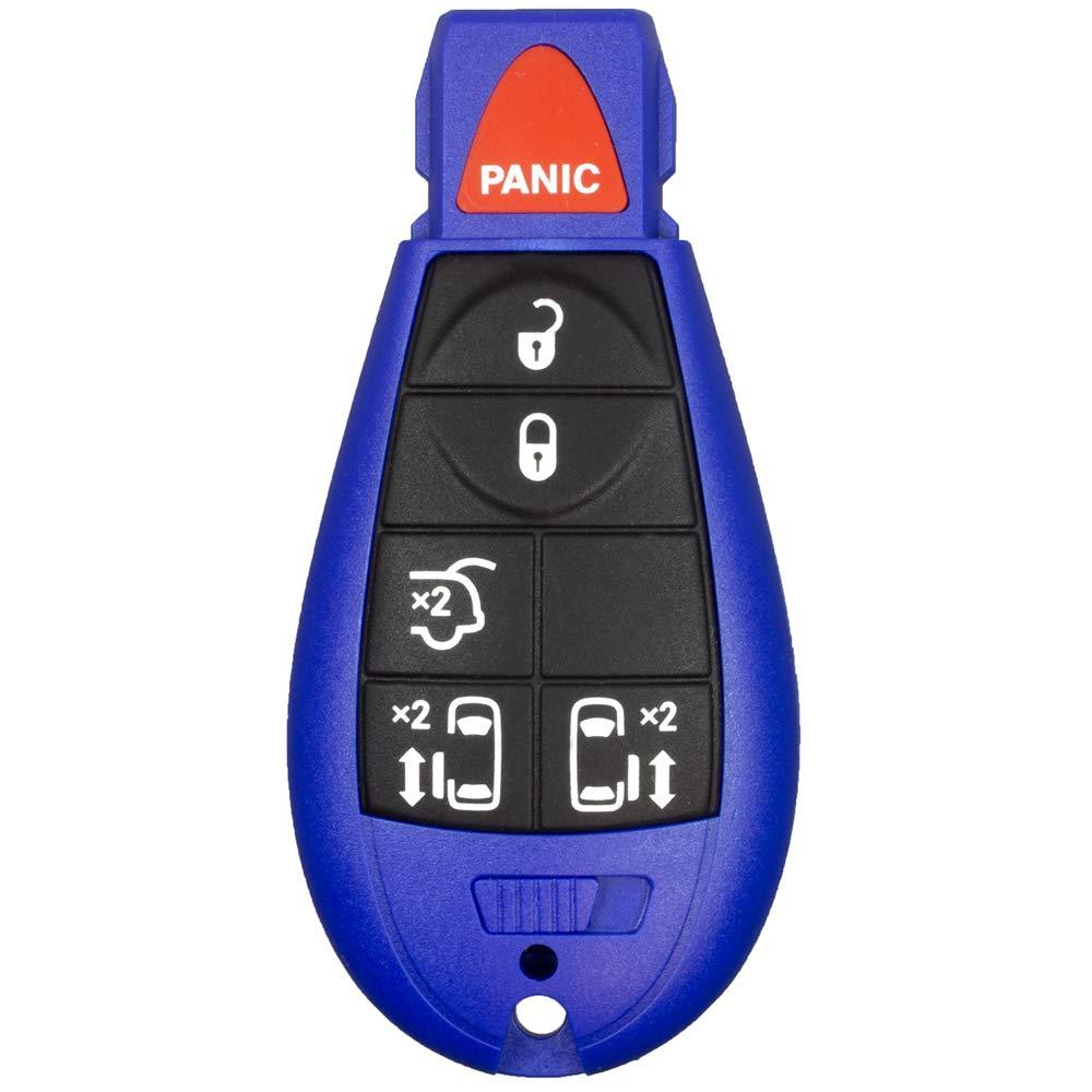 1 New Blue Keyless Entry 6 Buttons Remote Start Car Key Fob M3N5WY783X, IYZ-C01C For Town Country Dodge Grand Caravan Volkswagen Routan - CASE/SHELL ONLY (No Electronics) - LeoForward Australia