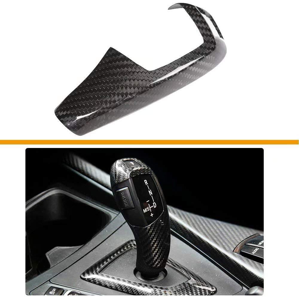  [AUSTRALIA] - YIWANG Real Carbon Fiber Car Gear Shift Panel Frame Gear Knob Cover Head Trim 1Pc for BMW F20 F30 F31 F34 X5 F15 X6 F16 X3 F25 X4 F26 F10 Auto Accessory (Style 1) Style 1