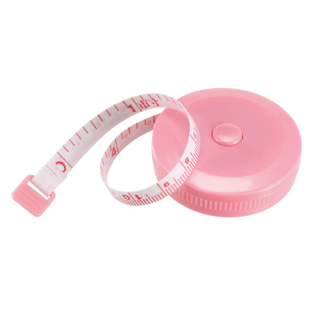  [AUSTRALIA] - uxcell Cloth Tape Measure for Body 1.5 Meter Metric Retractable Measuring Tape Soft Dual Sided for Tailor Sewing Pink 3pcs