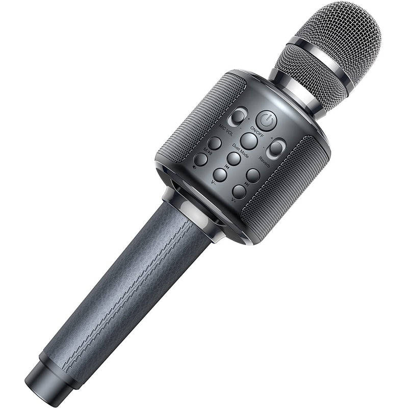  [AUSTRALIA] - Karaoke Microphone, GOODaaa Wireless Bluetooth Karaoke Microphone, 4-in-1 Portable Handheld Karaoke Mics Speaker Machine with Dual Sing for Kids and Adults Home Party Birthday Black