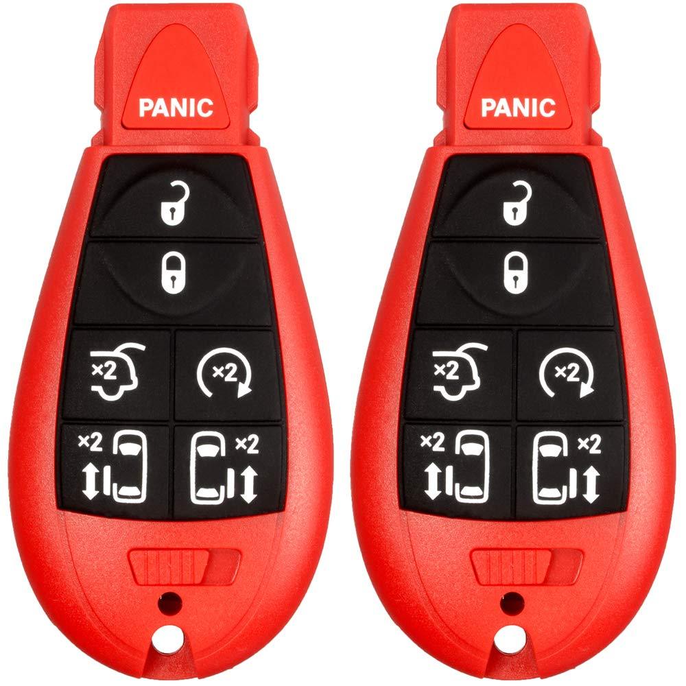 2 New Red Keyless Entry 7 Buttons Remote Start Car Key Fob M3N5WY783X, IYZ-C01C For Town Country Volkswagen Routan Dodge Grand Caravan - LeoForward Australia