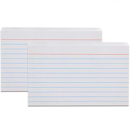  [AUSTRALIA] - Emraw Heavy Weight Ruled Index Cards 3x5 Inch Card 100 Sheets Perfect for Creating Flash Cards, Making Lists (100 Sheets Per Pack) (Pack of 2)