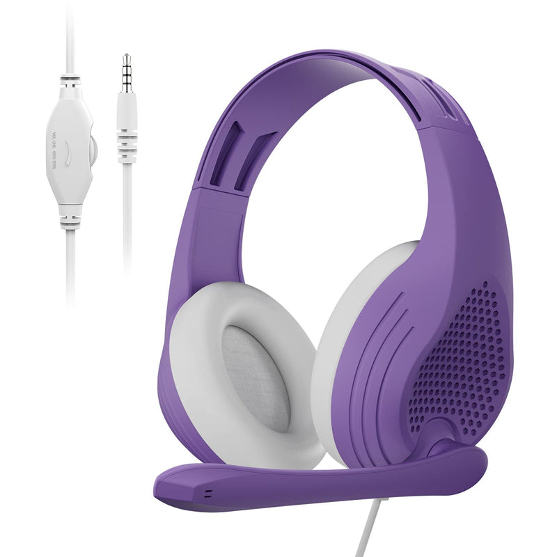  [AUSTRALIA] - Purple Gaming Headset for Xbox One PS4 Noise Cancelling Over-Ear Headphones with Microphone for Kids Purple
