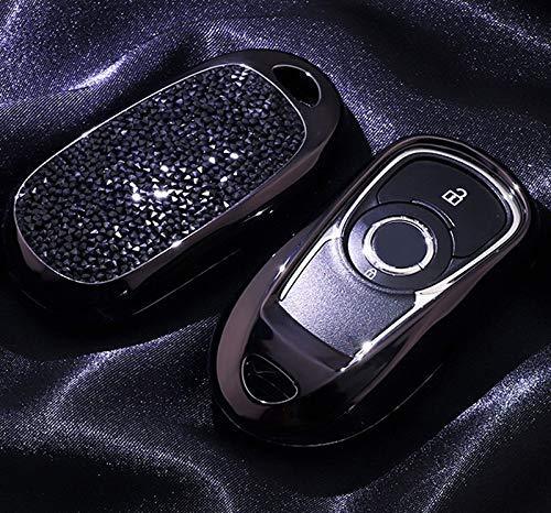  [AUSTRALIA] - 2 3 4 5 Buttons 3D Bling Smart keyless Entry Remote Key Fob case Cover for Buick Verano Regal Lacross Encore Envision Enclave GL8 2015 2016 2017 2018 Accessories Black
