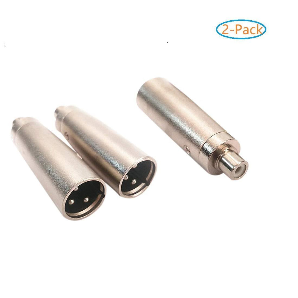 Female RCA to XLR Male Adapter, XLR to RCA Converter Gender Changer Audio Coupler Connector Metal Construction Jack Plug for Microphone Connections/Audio Electronics (2-Pack) RCA Female to XLR male - LeoForward Australia