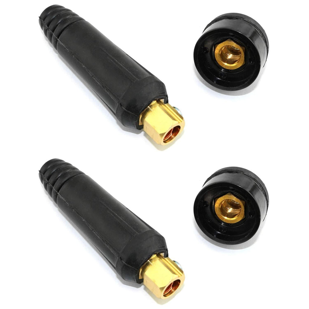  [AUSTRALIA] - DGZZI 2Pairs DKJ10-25 TIG Dinse Welding Cable Panel Connector Quick Fitting Cable Connector Plug and Socket Black for 100A, 160A, 180A, 200A, 250A Welders