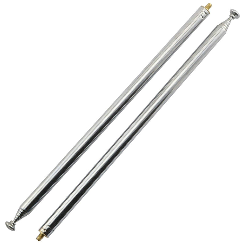 RuiLing 2-Pack M3 Male Thread 7 Section AM FM Radio Universal Antenna for Radio TV Electric Toys, Telescopic Replacement Antenna Aerial, Stainless Steel Material, Stretched Length 98cm 38.5 Inch M3 Male Thread-98CM - LeoForward Australia