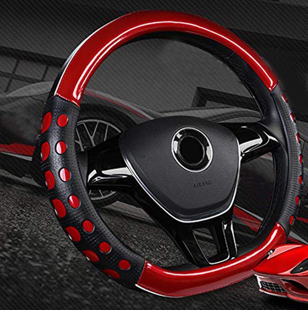 KAFEEK Diamond Leather Steering Wheel Cover with Bling Bling Crystal R - 1