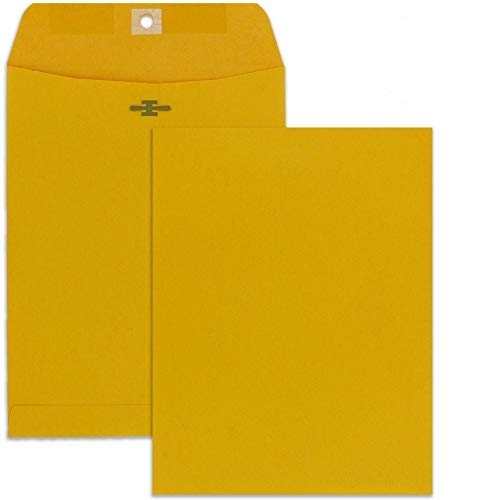  [AUSTRALIA] - Emraw Clasp Envelopes with Gummed Flaps Heavyweight Paper Brown Kraft Catalog Gummed Seal Envelopes for Home and Office Storing or Mailing Documents(9 x 12) Pack of 8