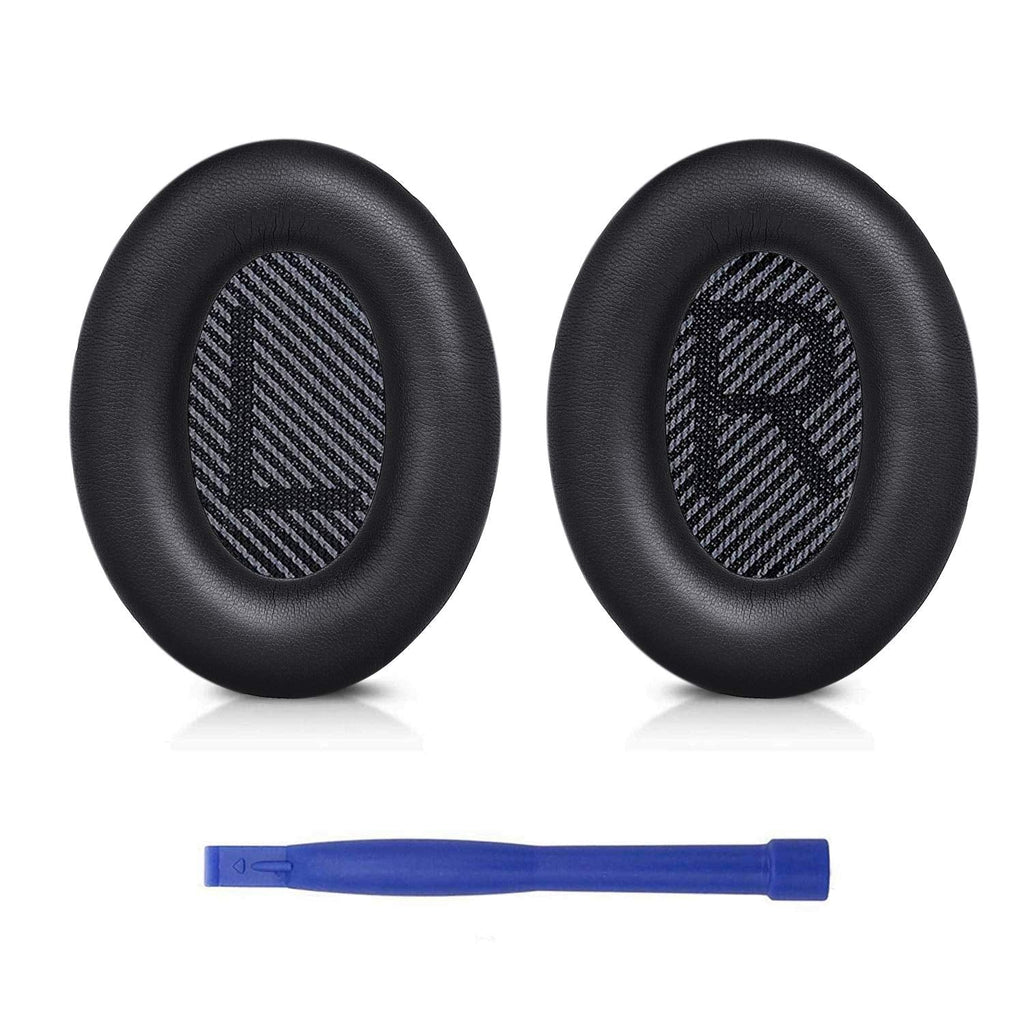  [AUSTRALIA] - Professional Replacement Ear Pads Cushions, Earpads Compatible with Bose QuietComfort 35 (Bose QC35) and Quiet Comfort 35 II (Bose QC35 II) Over-Ear Headphones (Black) Black