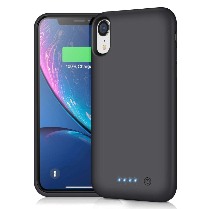  [AUSTRALIA] - Pxwaxpy Battery Case for iPhone XR, 6800mAh Portable Protective Charging Case for iPhone XR Extended Rechargeable Charger Case Battery Pack Compatible with Apple XR Power Bank Cover(6.1 inch), Black