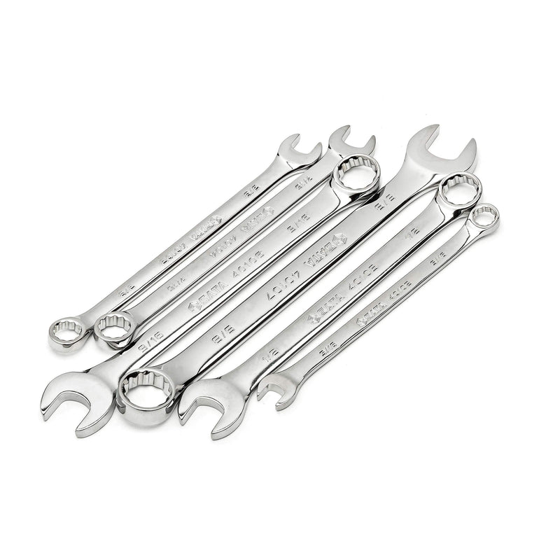  [AUSTRALIA] - SATA 6-Piece Full-Polish SAE Combination Wrench Set with Offset Box Ends and an Easy-to-Carry Wrench Rack - ST09017SJ