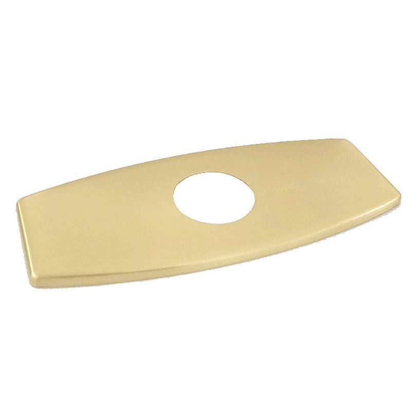  [AUSTRALIA] - Wovier 6" Brushed Gold Rectangle Faucet Plate Escutcheon,Suitable For 4 Inch Sink, 3-to-1 Hole Cover Deck