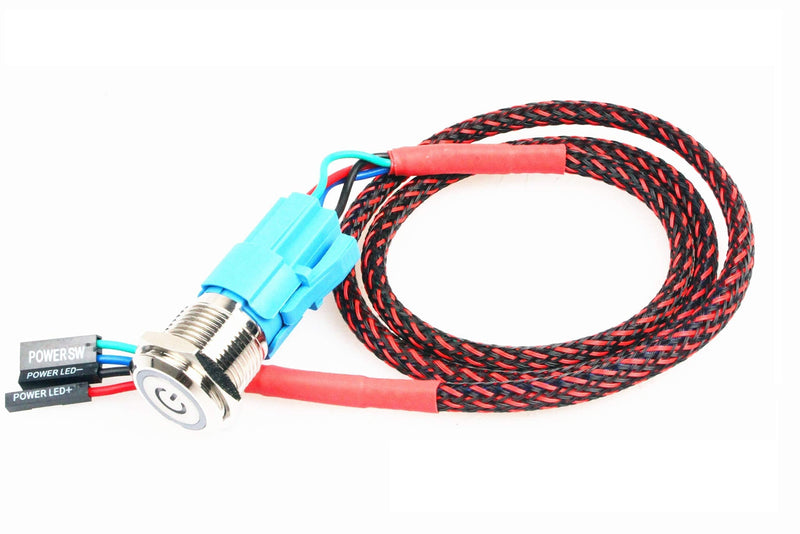 NOYITO 16mm 19mm Chassis Switch Host Metal Button Switch with 2ft 3A Extension Cable Red Yellow Blue Green White Switch Symbol Suitable for Computer DIY Switch - Upgrade (19mm Blue) 19mm Blue - LeoForward Australia