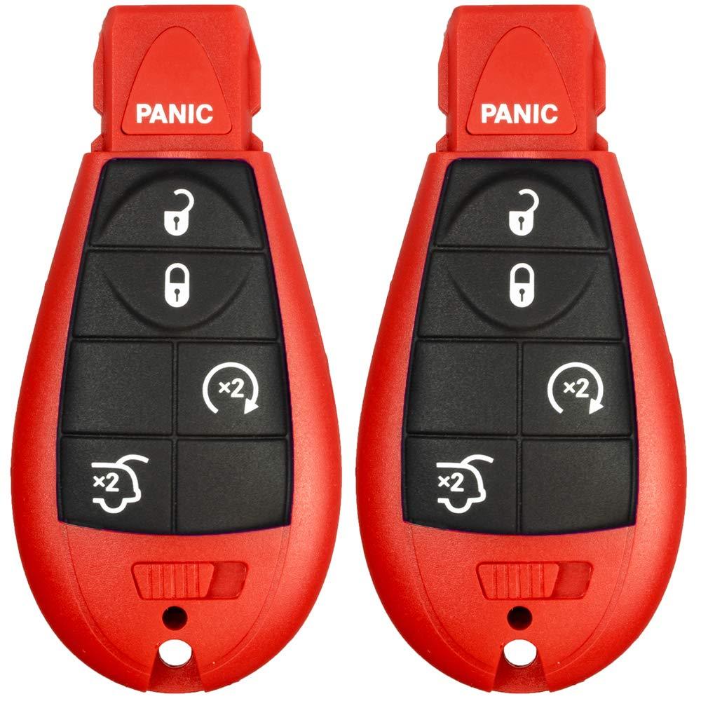  [AUSTRALIA] - 2 New Red Keyless Entry 5 Buttons Remote Start Car Key Fob IYZ-C01C M3N5WY783X For Jeep Grand Cherokee and Commander