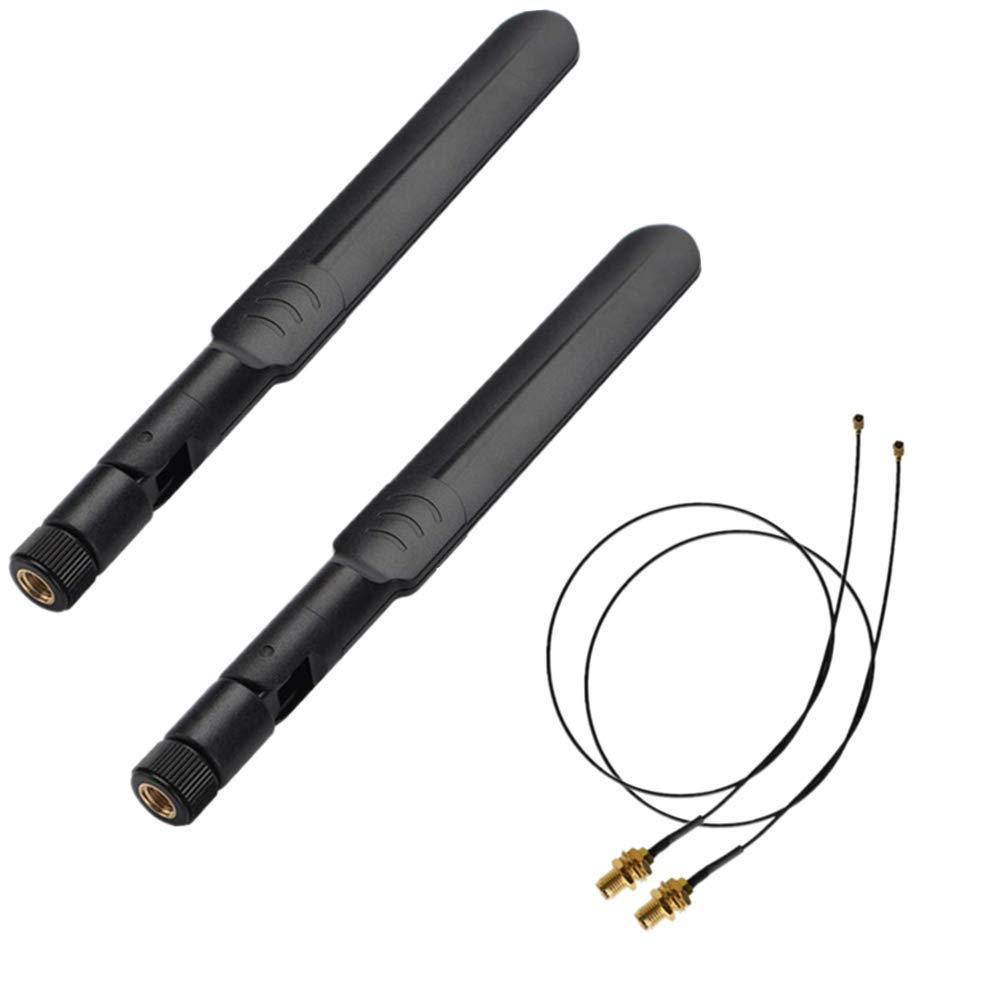 8dBi 2.4GHz 5GHz 5.8G Dual Band WiFi RP-SMA Male High Gain Antenna & MHF4 IPEX 4 to RP SMA Female Cable Antenna for NGFF M.2 AX200 9260 WiFi Card Wireless Routers PC Repeater Desktop PC FPV UAV Drone - LeoForward Australia