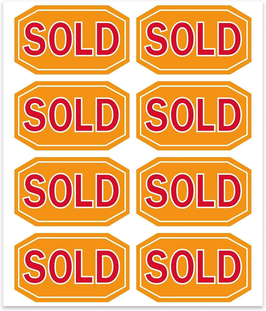 Sold Stickers 2x1.2 Inch Orange Sticker Labels,Pricing Inventory Control Retail Stickers,504 Pcs - LeoForward Australia