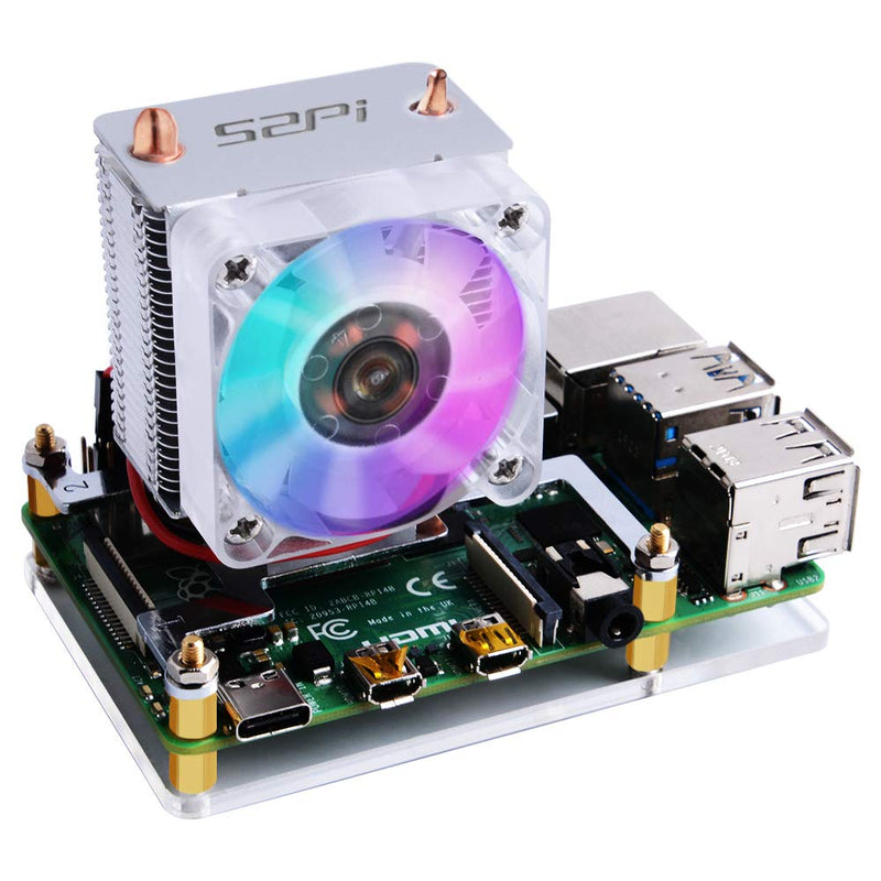  [AUSTRALIA] - GeeekPi Raspberry Pi Cooling Fan, Raspberry Pi ICE Tower Cooler, RGB Cooling Fan with Raspberry Pi Heatsink for Raspberry Pi 4 Model B & Raspberry Pi 3B+ & Raspberry Pi 3 Model B