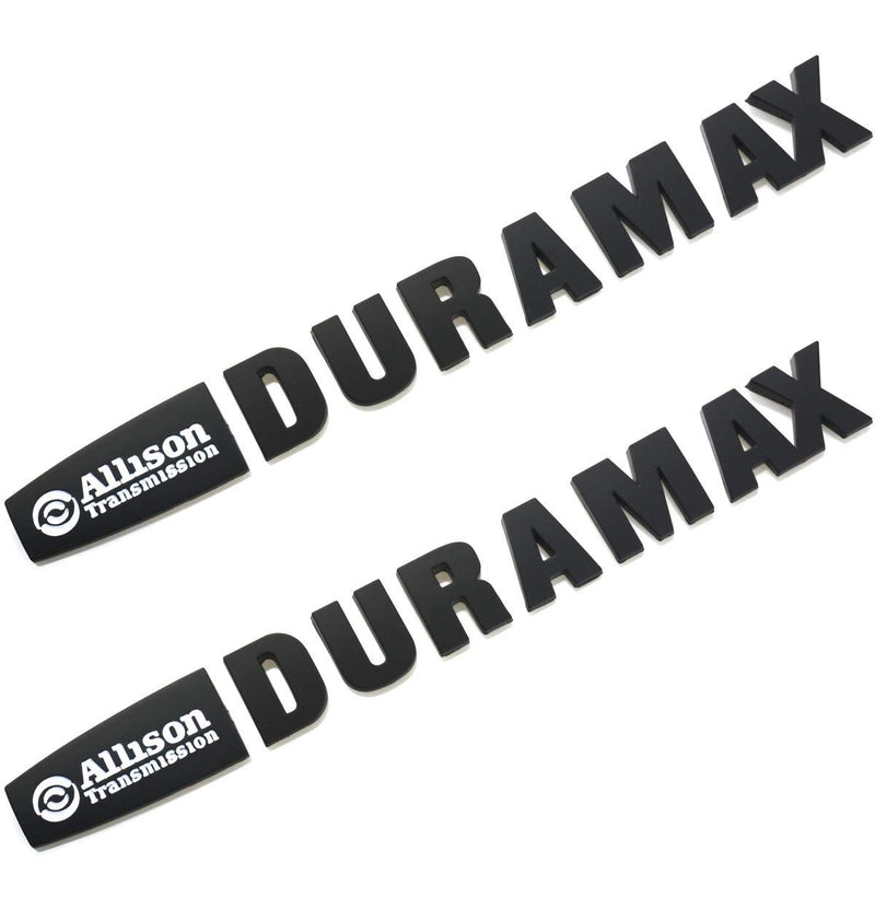  [AUSTRALIA] - Aimoll 2pcs Allison Duramax Badges Emblems Replacement for Silverado 2500 3500hd (White/Black) White/Black