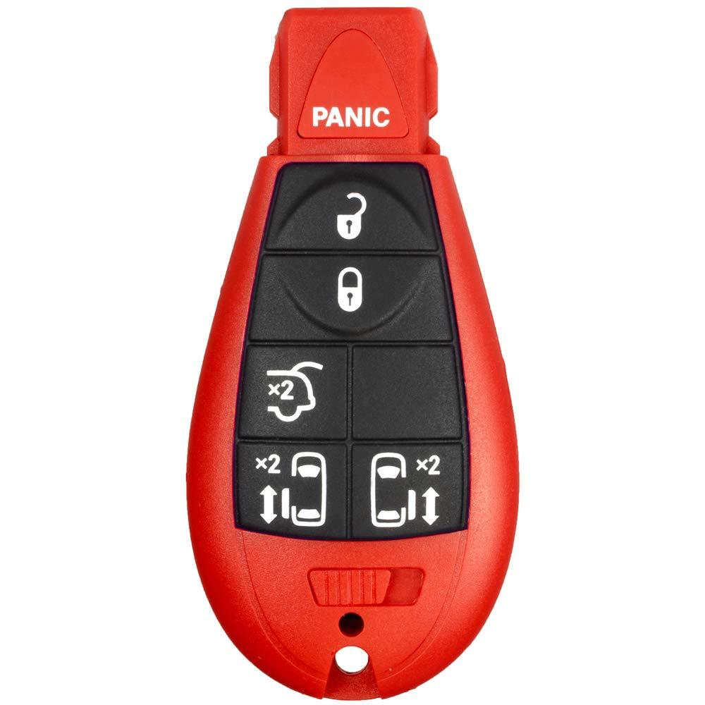 1 New Red Keyless Entry 6 Buttons Remote Start Car Key Fob M3N5WY783X, IYZ-C01C For Town Country Volkswagen Routan Dodge Grand Caravan - LeoForward Australia