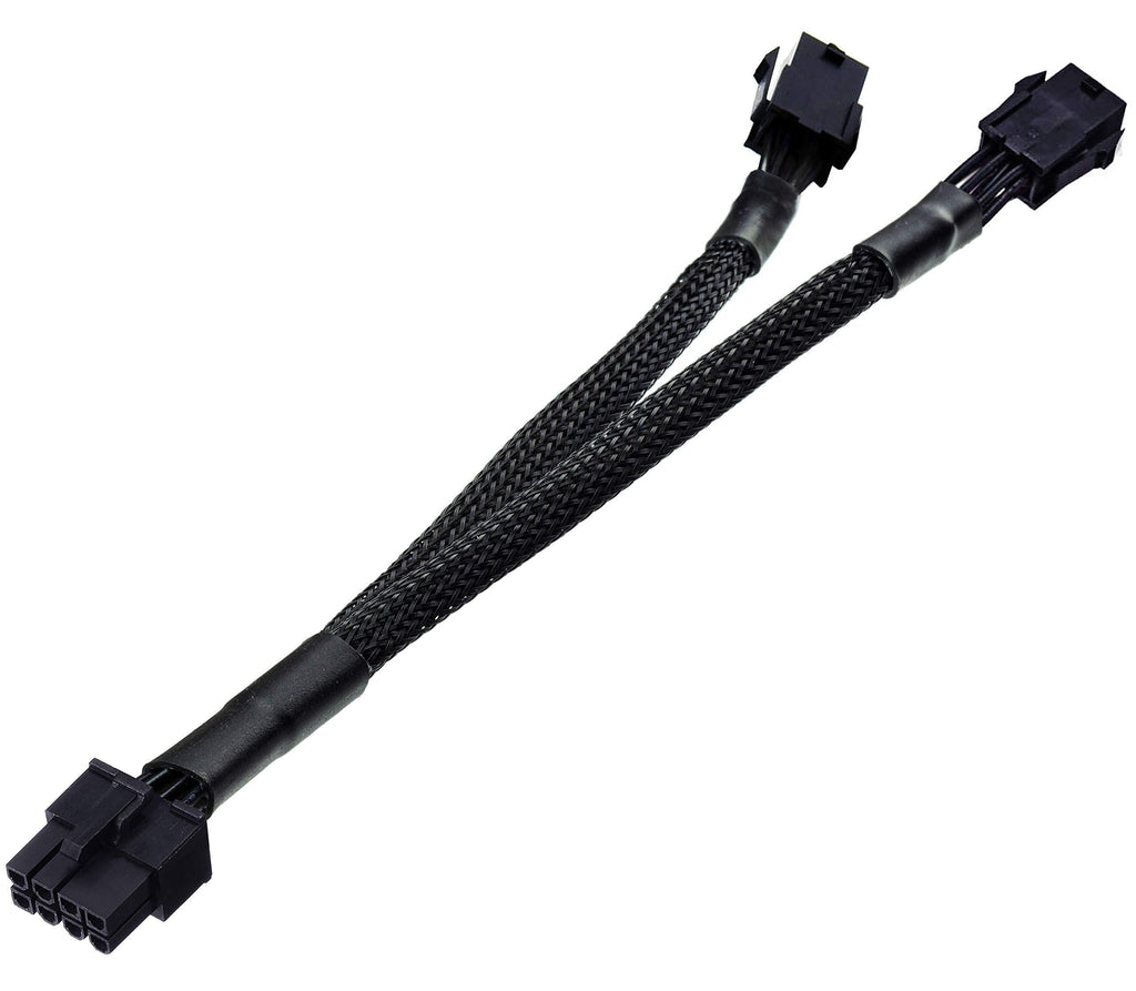 Dual 6 Pin Female to 8 Pin Male GPU Power Adapter Cable Braided Sleeved 9 inches TeamProfitcom - LeoForward Australia
