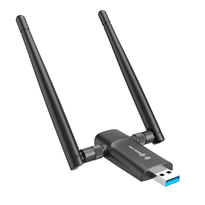 Wireless USB WiFi Adapter for PC - 802.11AC 1200Mbps Dual 5Dbi Antennas 5G/2.4G WiFi USB for PC Desktop Laptop MAC Windows 10/8/8.1/7/Vista/XP/Mac10.6/10.13, WiFi USB Computer Network Adapters - LeoForward Australia