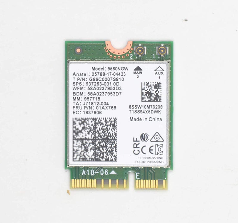  [AUSTRALIA] - Siren WiFi Card Wireless-Network Card 9560AC, 9560NGW,AC 9560, M.2 2230, 2X2 Ac+Bt, Gigabit, No Vpro NGFF Key E (M2:CNVio)