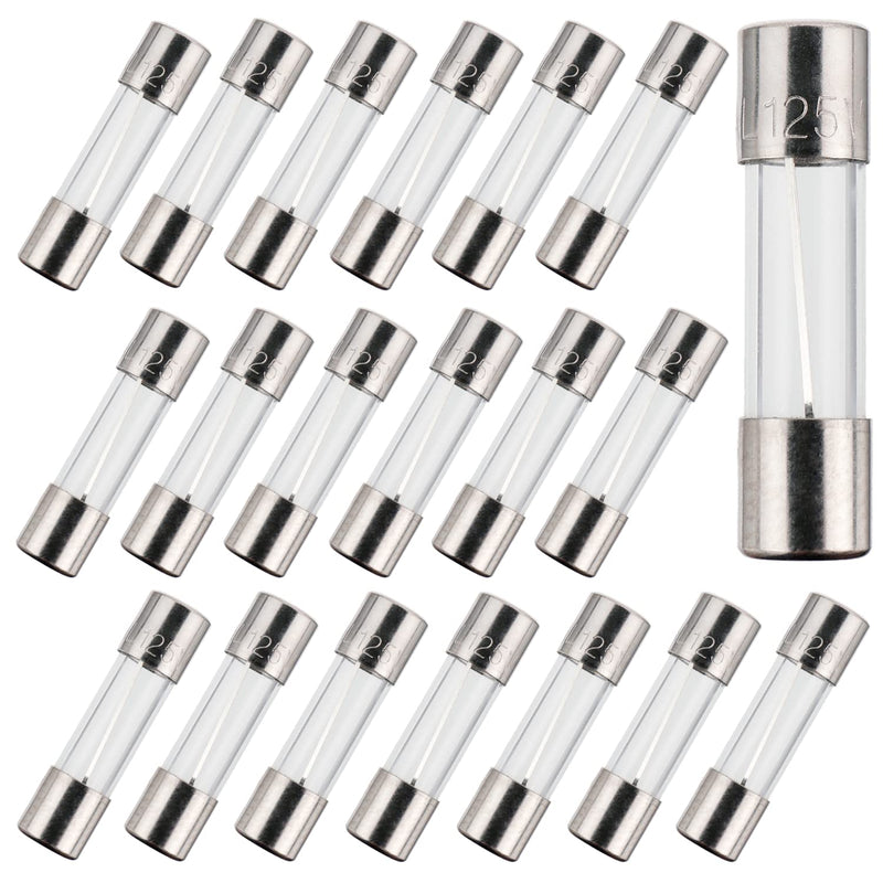  [AUSTRALIA] - BOJACK F5AL125V 5x20 mm 5A 125V fuses 0.2x0.78 Inch 5 amp 125 Volt Fast-Blow Glass Fuses(Pack of 20 Pcs)