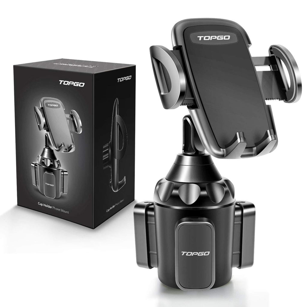  [AUSTRALIA] - [Upgraded] Car Cup Holder Phone Mount Adjustable Automobile Cup Holder Smart Phone Cradle Car Mount for iPhone 12 Pro Max/XR/XS/X/11/8/7 Plus/6s/Samsung S20 Ultra/Note 10/S8 Plus/S7 Edge(Black) Black 8 inch