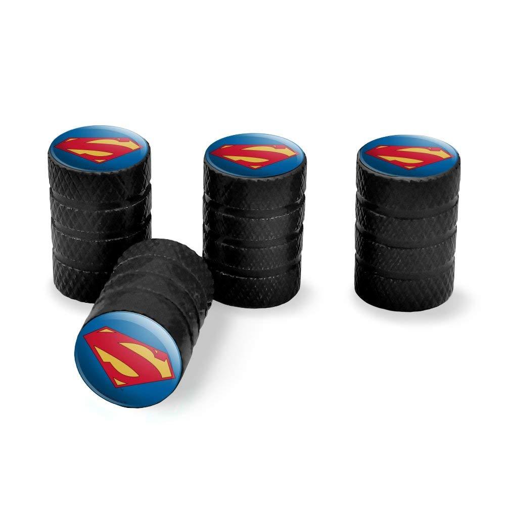 Graphics and More Superman New 52 Shield Logo Tire Rim Wheel Aluminum Valve Stem Caps Black - LeoForward Australia