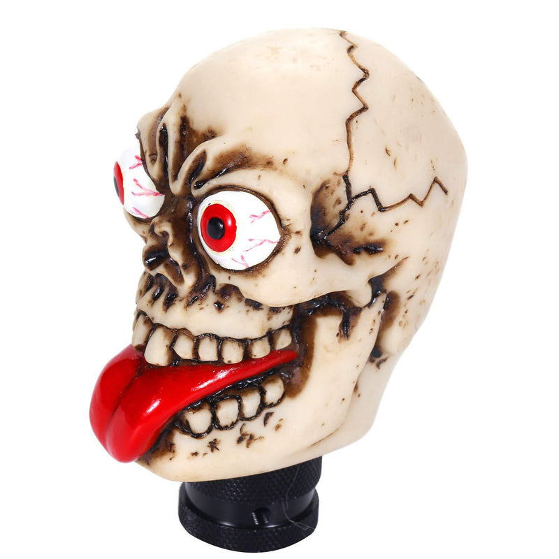  [AUSTRALIA] - Bashineng Car Auto Gear Stick Shift Knob Big Tongue Skull Transmission Shifter Knobs Head Fit Most Automatic Manual Vehicle (Beige) beige