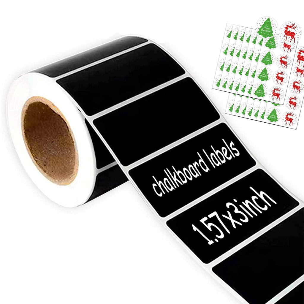 200 Waterproof Chalkboard Labels Reusable Pantry Labels on a Roll for Jars, Canisters, Kilner Jars, Scrapbooking, 1.57 x 3 Inch Removable Sticker to Decorate Your Pantry Storage Office - LeoForward Australia