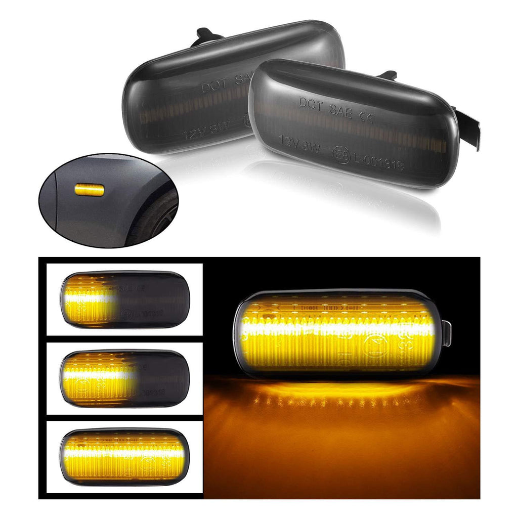 Lightdu LED Side Marker Turn Signal Light Dynamic Smoked Amber For Audi A4 S4 B6 B7 A6 A8 C5 TT,2Pcs BD-Audi - LeoForward Australia