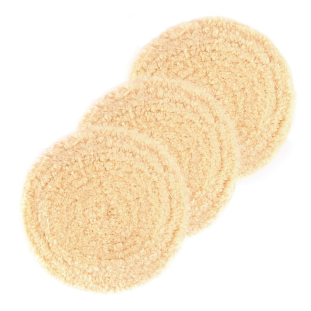  [AUSTRALIA] - Makitoyo 8" 100% Natural Wool Hook & Loop Grip Buffing Pad for Compound Cutting & Polishing, for Automotive,Car,Boats, Trucks and RVs Polishing, Durable and Soft, 3 Pieces Pack