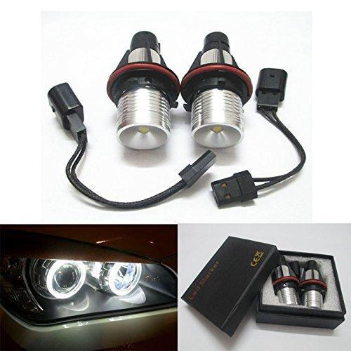 GFJMC White LED Angel Eye Ring Marker Bulbs For BMW 5 6 7 Series X3 X5 (E39 E53 E60 E63 E64 E65 E66 E83), 7000K White - LeoForward Australia