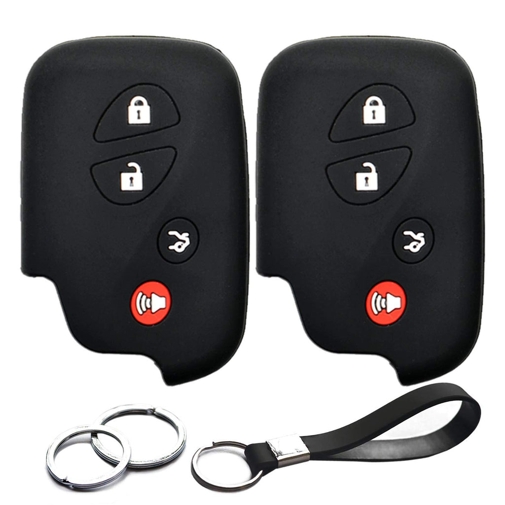 2pcs Compatible with Lexus Smart 4 Buttons Silicone FOB Key Case Cover Protector Keyless Remote Holder for 2005-2018 Lexus ES350 GS300 GS350 GS430 GS450h ISC IS250 IS350 LS460 LS600h - LeoForward Australia