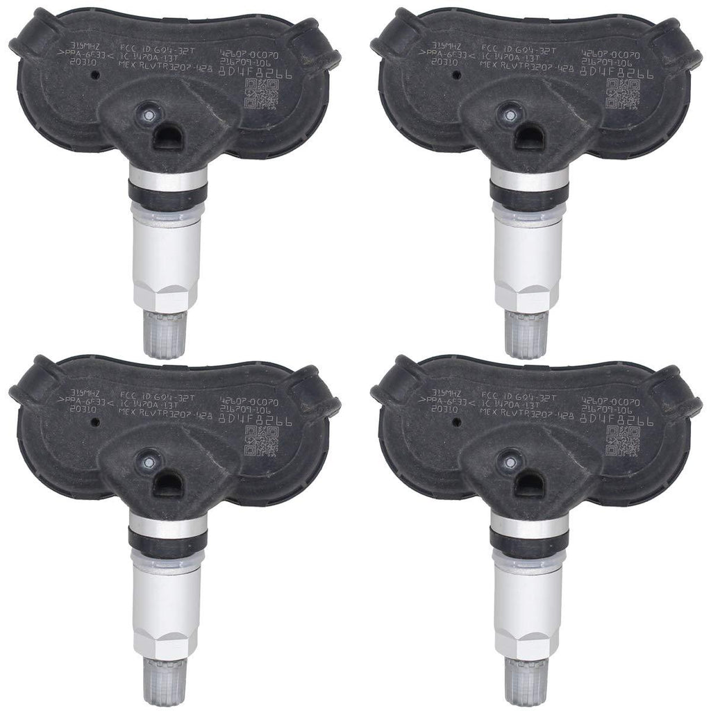 NewYall Pack of 4 Black TPMS Tire Pressure Monitoring System Sensors - LeoForward Australia