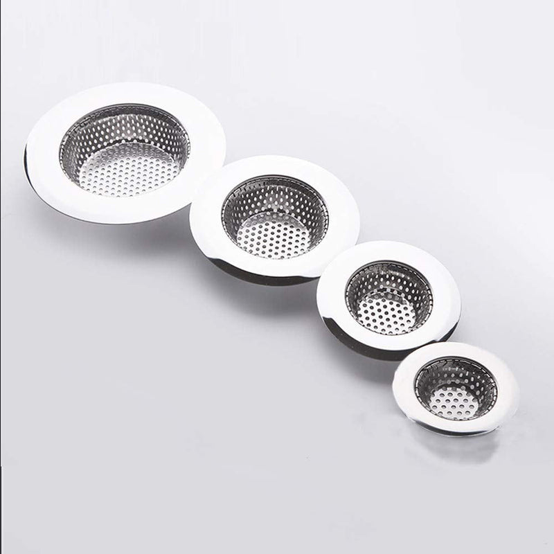  [AUSTRALIA] - Shower Drain(4 Pack), Bathtub Drain Cover, Sink Tub Drain Stopper, Sink Strainer for Kitchen and Bathroom, Hair Stopper for Bathtub Drain Cover Size from 1.5'' to 4.45''. (Silver-Round hole)