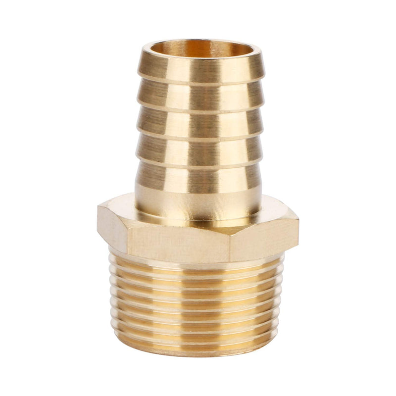  [AUSTRALIA] - U.S. Solid Brass Hose Fitting, Adapter, 3/4" Barb x 3/4" NPT Male Pipe Fittings 3/4" Barb x 3/4" NPT Male, 1 pcs