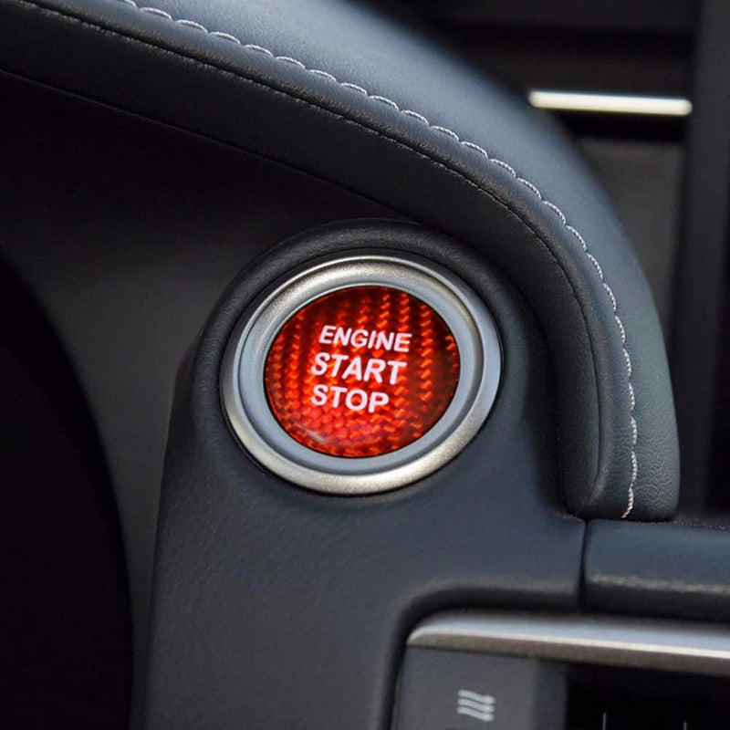 AIRSPEED Carbon Fiber Car Engine Start Button Sticker for Lexus IS250 IS200 IS300 ES350 ES330 GS350 GS300 NX300 NX200T RX350 RX300 LX RC (Red) Red - LeoForward Australia